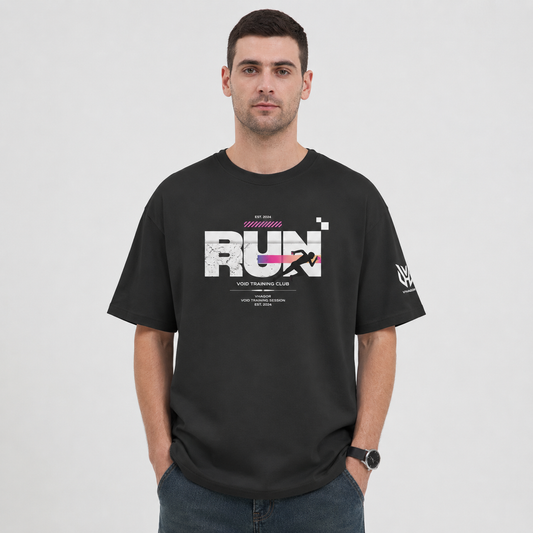 Run Printed  Oversized Standard T-Shirt