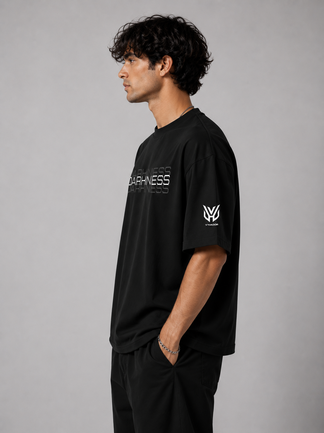 DARKNESS Printed Oversized T-Shirt